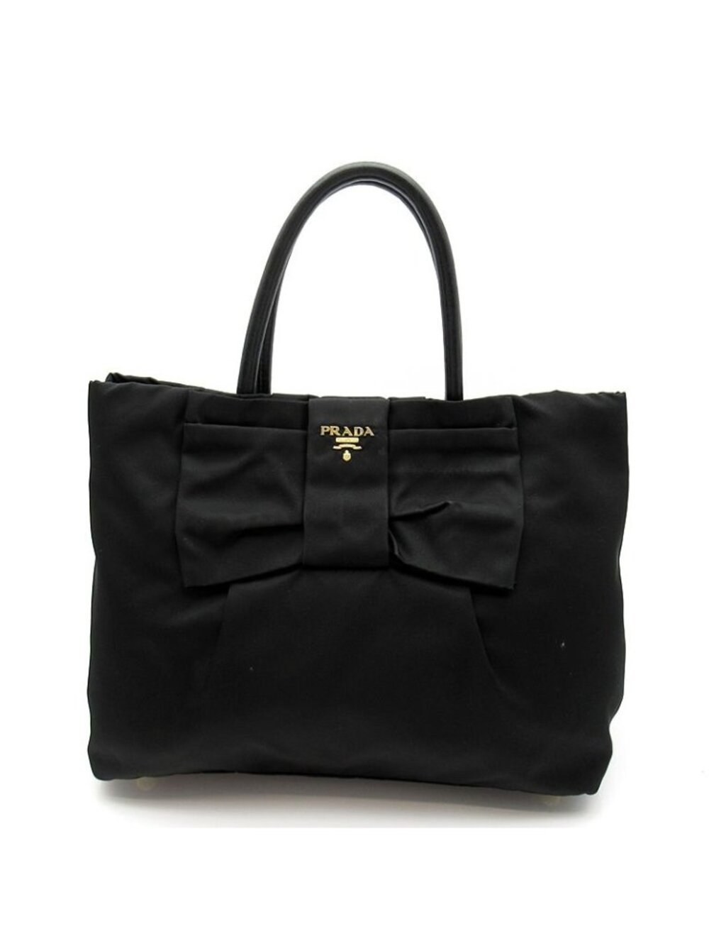 Prada Ribbon Handbag Nylon Black